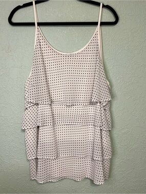 Ricki’s Ivory Black Polka Dot Tiered Ruffle Cami XXL